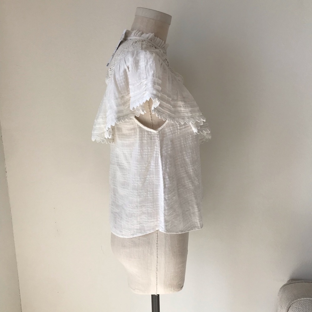 UO Bluebell Ruffle Button-Down Blouse - Picture 6 of 7